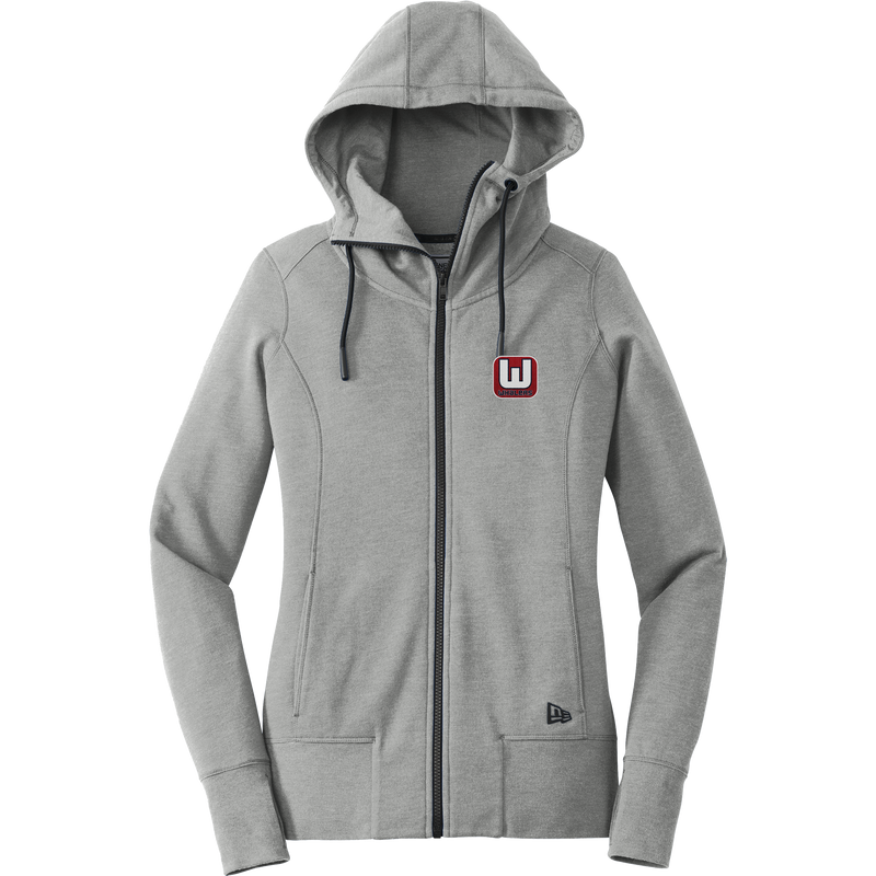 CT Whalers Tier 1 New Era Ladies Tri-Blend Fleece Full-Zip Hoodie