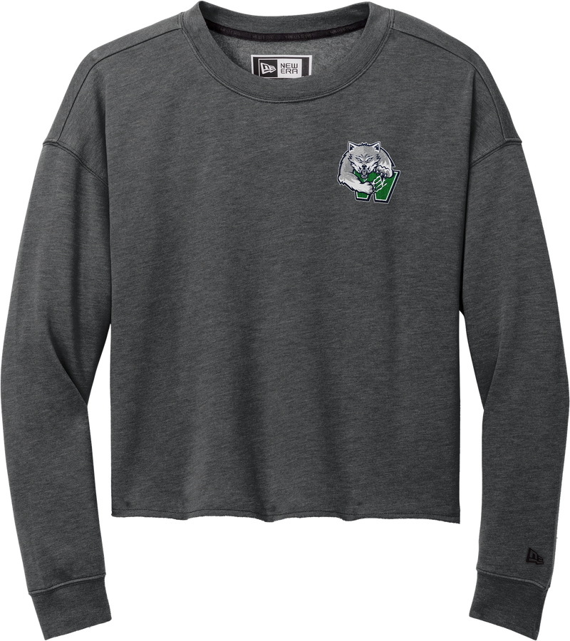 Woodbridge Wolfpack New Era Ladies Tri-Blend Fleece Crop Crew